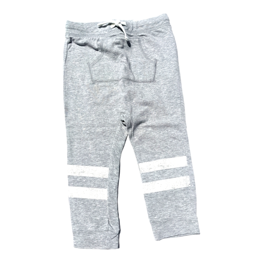 Gymboree 2T Grey/w White Stripes and Drawstring